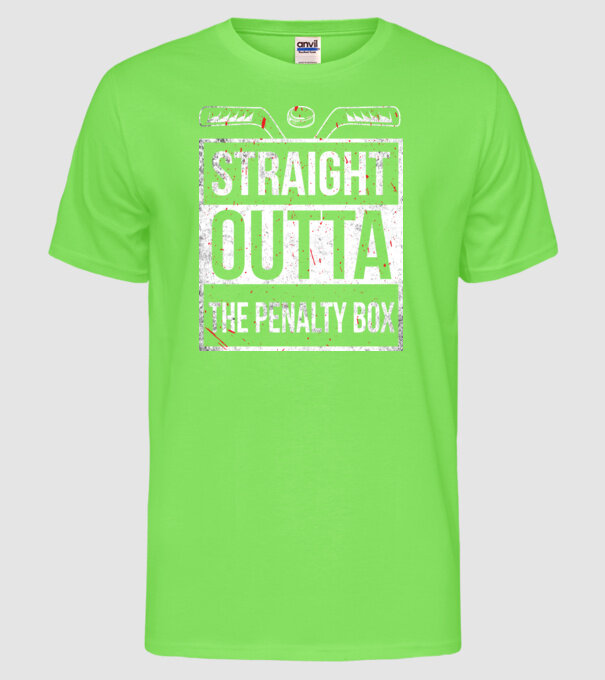 Straight outta the penalty box model verde neon pe tricou