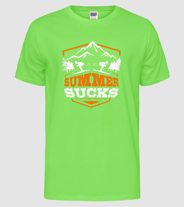Summer sucks model verde neon pe tricou