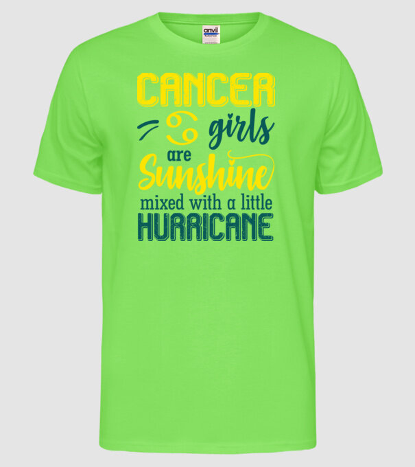 Sunshine with Hurricane CANCER model verde neon pe tricou