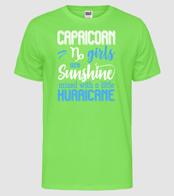 Sunshine with Hurricane CAPRICORN model verde neon pe tricou