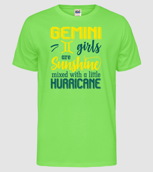 Sunshine with Hurricane GEMINI model verde neon pe tricou