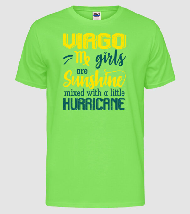 Sunshine with Hurricane VIRGO model verde neon pe tricou