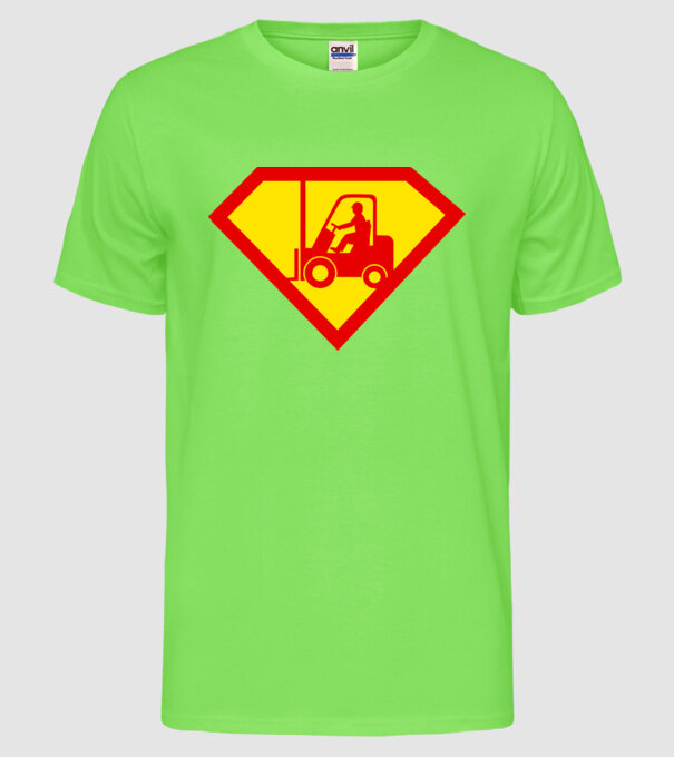 Stivuitorist profesionist model verde neon pe tricou