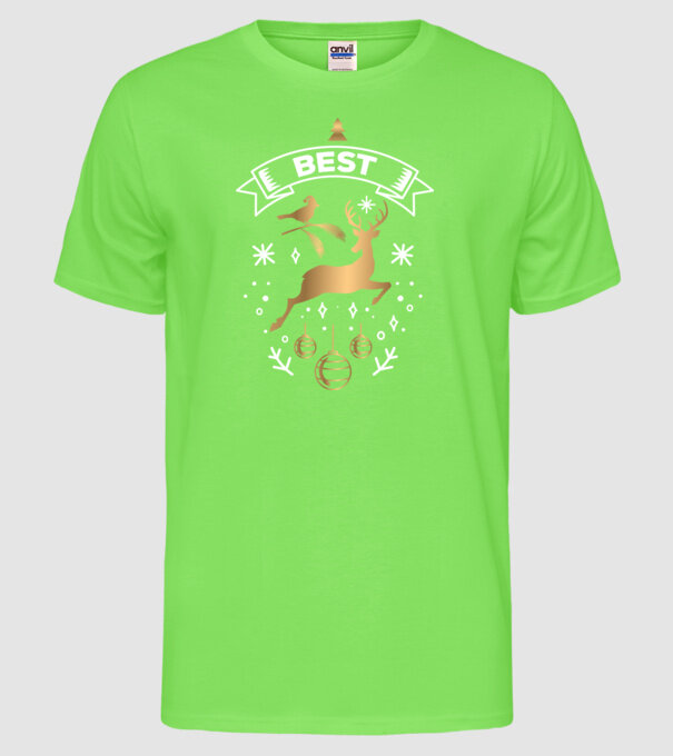 Best Friends Christmas 1 model verde neon pe tricou