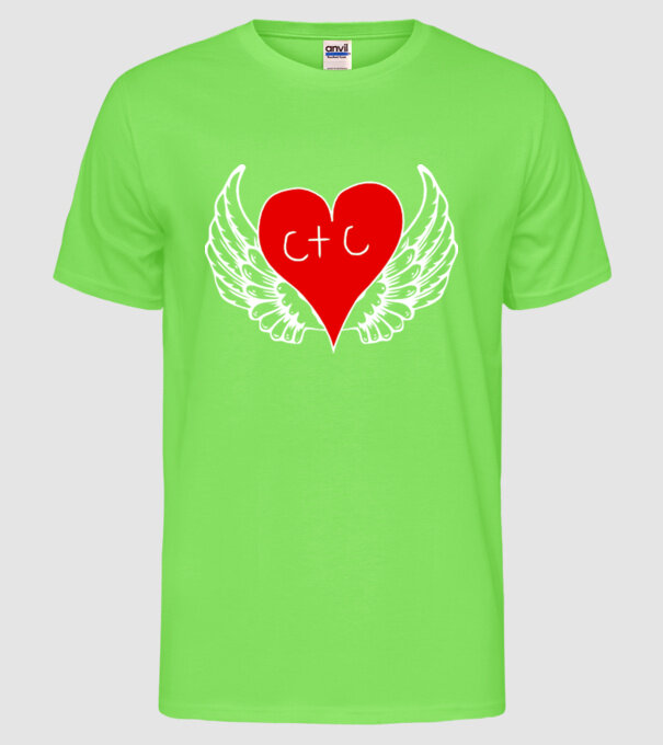 Dragoste model verde neon pe tricou