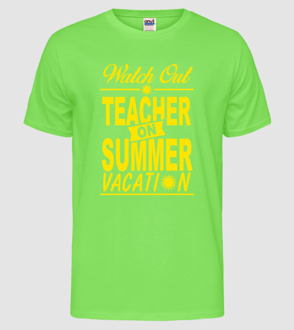 Profesor vacanță de vară ENG model verde neon pe tricou