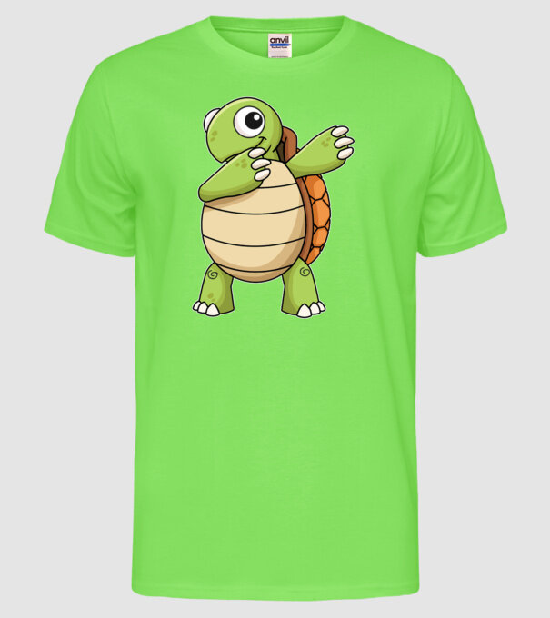 Broască țestoasă DAB model verde neon pe tricou