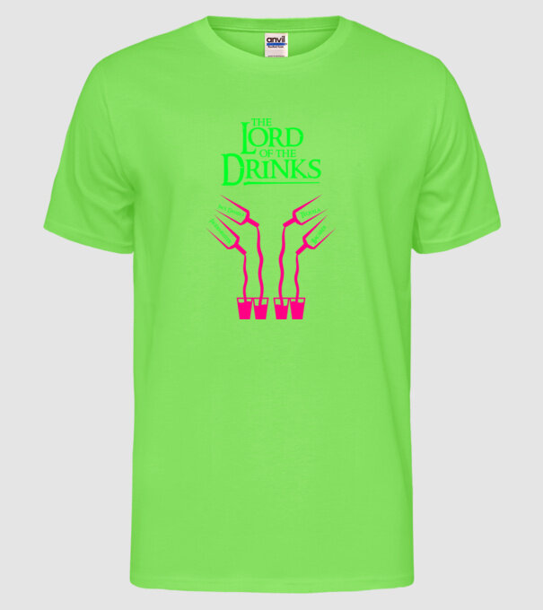 The Lord Of The Drinks model verde neon pe tricou