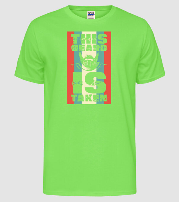 This beard is taken Retro model verde neon pe tricou