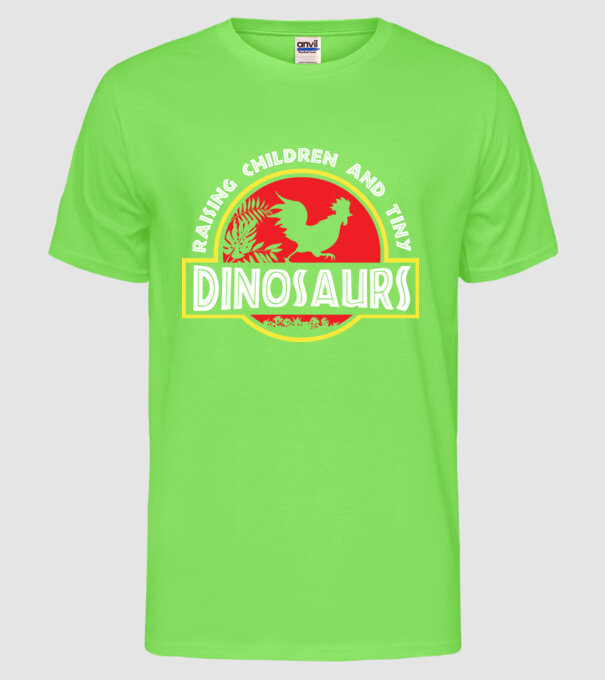 Tiny Dinosaurs model verde neon pe tricou