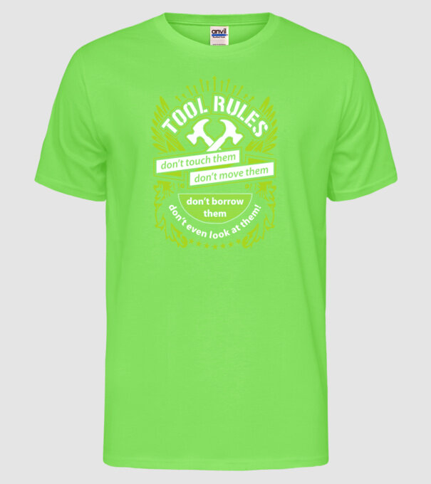 Tool rules model verde neon pe tricou