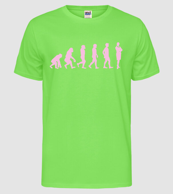 femeie de afaceri evoluție model verde neon pe tricou