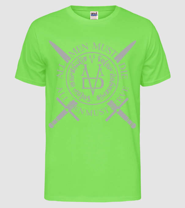 Valar Morghulis model verde neon pe tricou