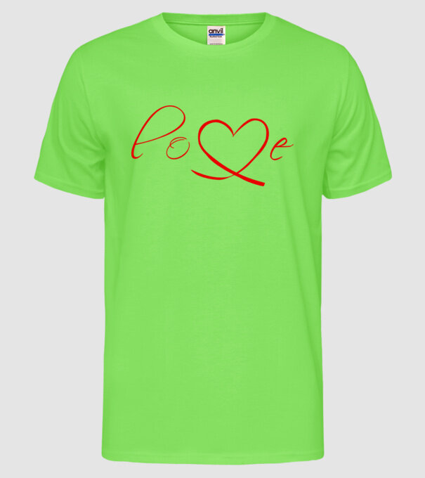 Love Valentines day model verde neon pe tricou