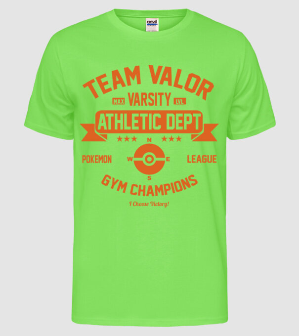 Valor champions model verde neon pe tricou