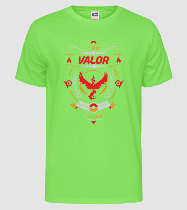 Valor team model verde neon pe tricou