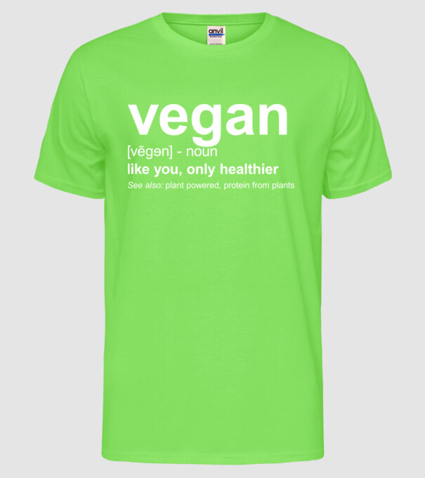 Vegan definition model verde neon pe tricou