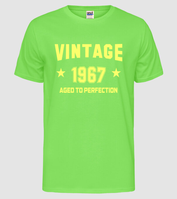 Vintage - 1967 model verde neon pe tricou