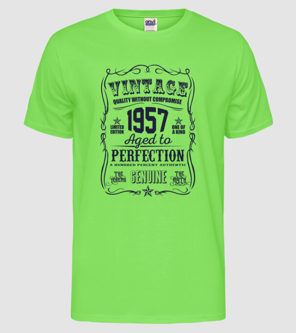Vintage Perfection - 1957 model verde neon pe tricou