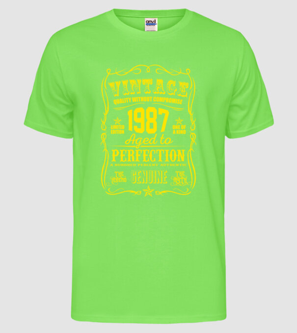 Vintage Perfection - 1987 model verde neon pe tricou