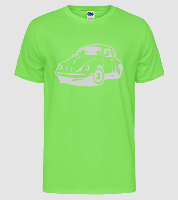 vw beetle model verde neon pe tricou