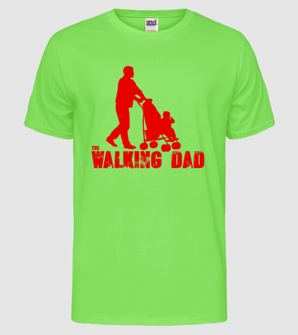 Walking dad model verde neon pe tricou