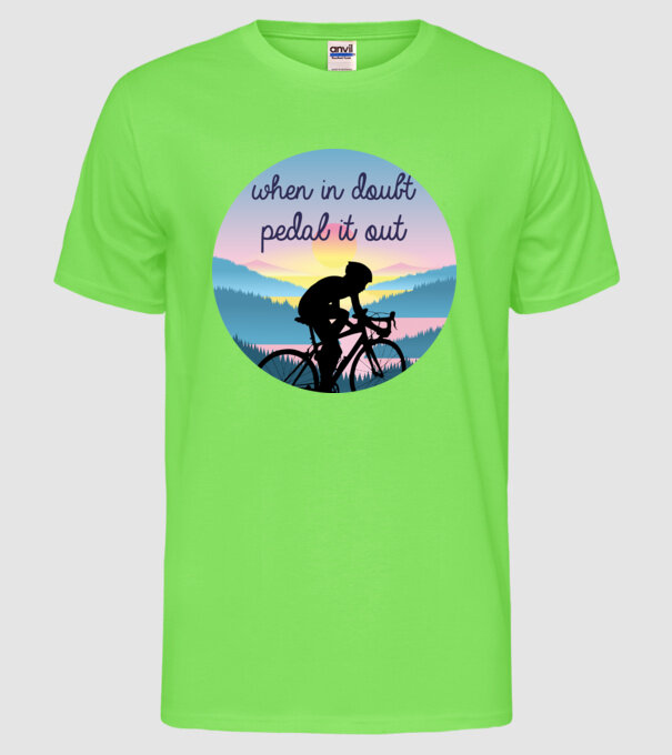 when in doubt model verde neon pe tricou