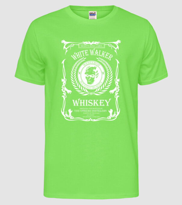 Whiskey White Walker model verde neon pe tricou