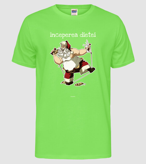 începerea dietei - 1 ianuarie model verde neon pe tricou