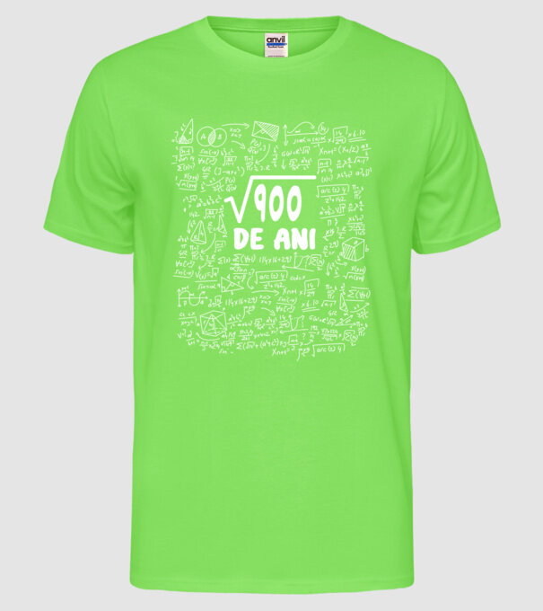√900 de ani model verde neon pe tricou