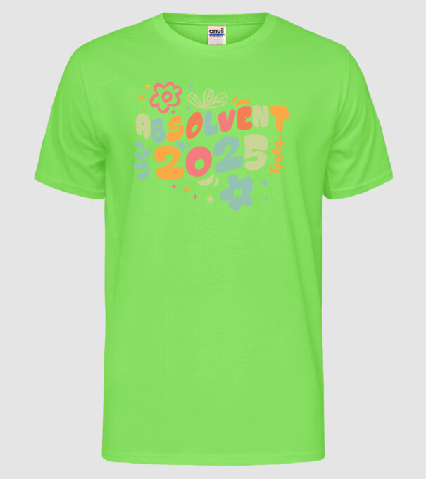 Absolventa 2025 model verde neon pe tricou