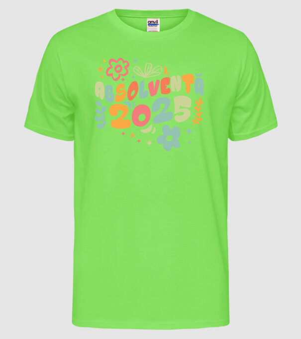 Absolventă 2025 model verde neon pe tricou