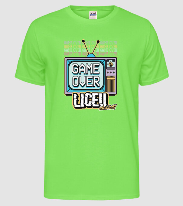 Absolvire retro liceu model verde neon pe tricou