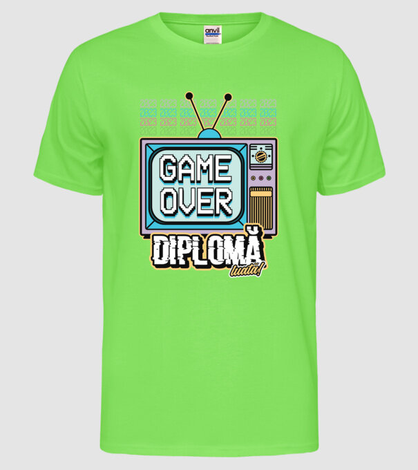 Absolvire retro diplomă model verde neon pe tricou