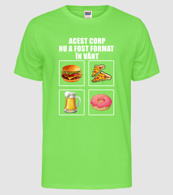 acest corp nu a fost format în vânt model verde neon pe tricou