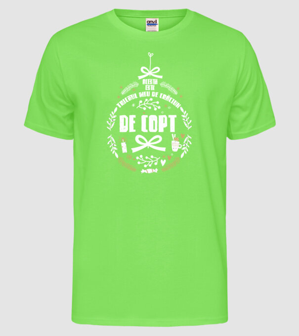 acesta este tricoul meu de Crăciun_de copt model verde neon pe tricou