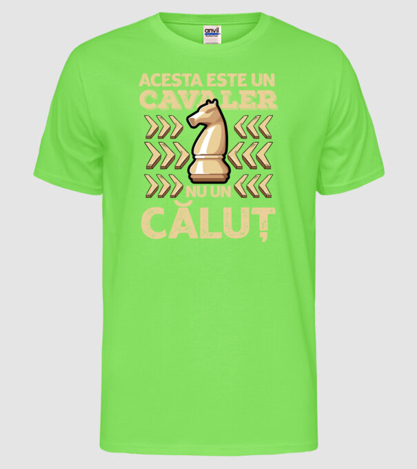 Acesta este un cavaler, nu un căluț model verde neon pe tricou