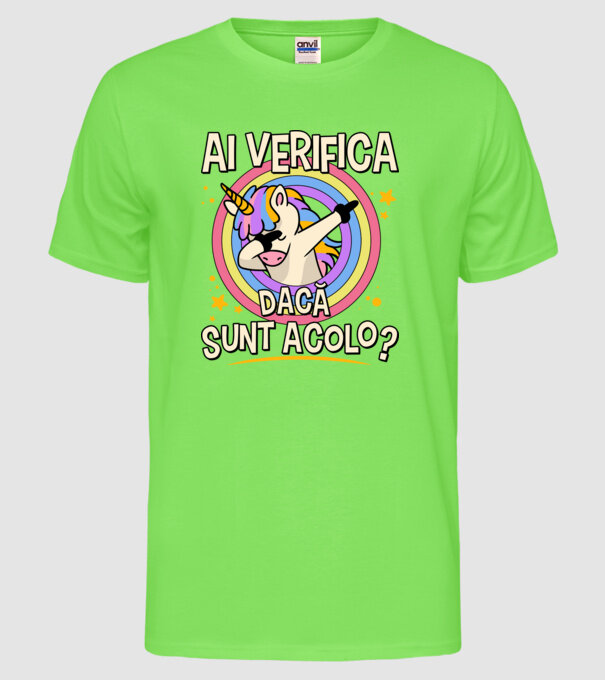 Ai verifica dacă sunt acolo? model verde neon pe tricou
