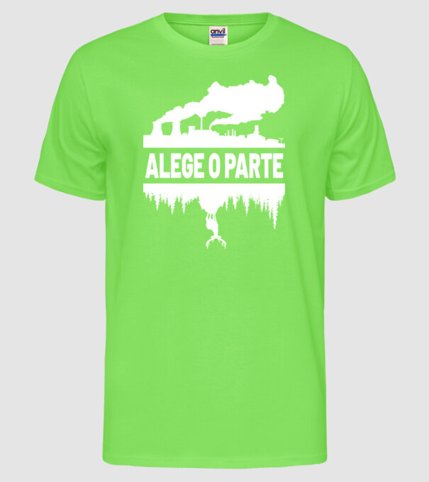 Alege o parte model verde neon pe tricou