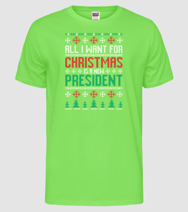 All I want for christmas model verde neon pe tricou
