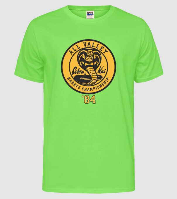 all valley karate cobra kai model verde neon pe tricou