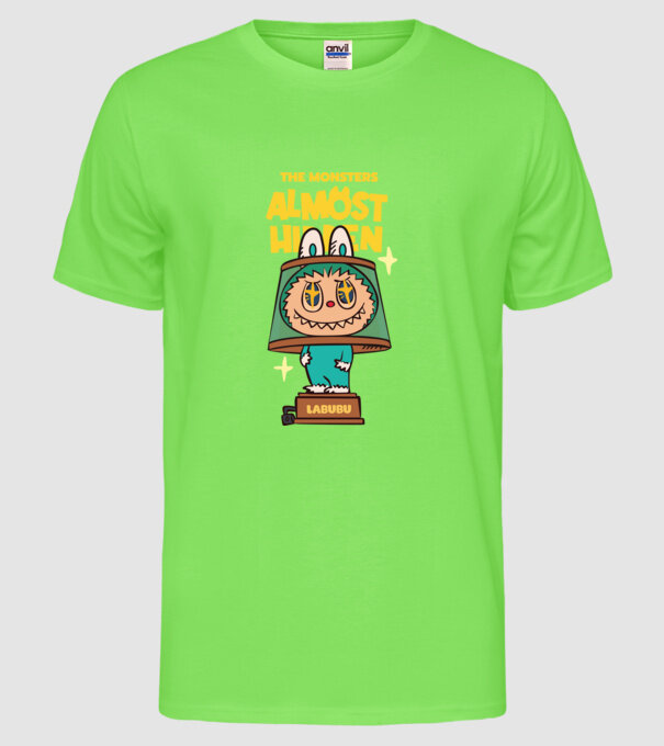 Almost Hidden model verde neon pe tricou