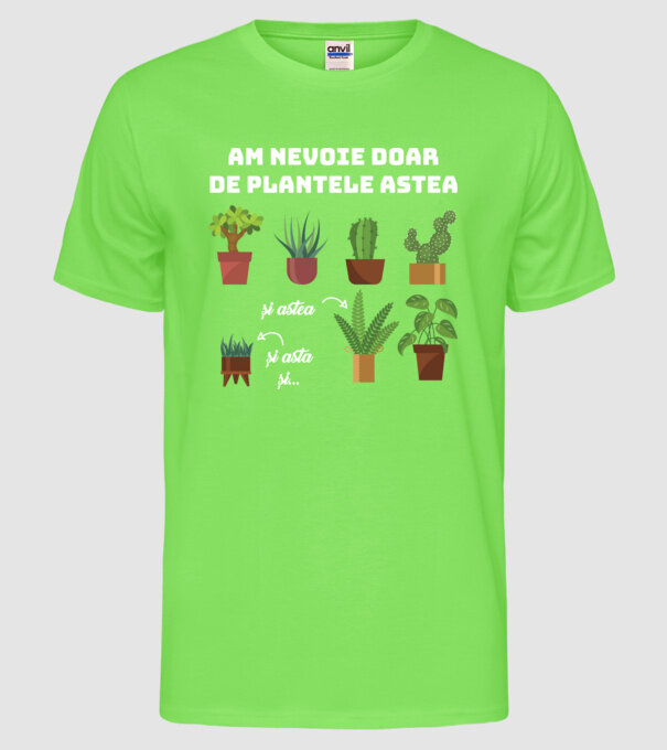 am nevoie doar de plantele astea model verde neon pe tricou