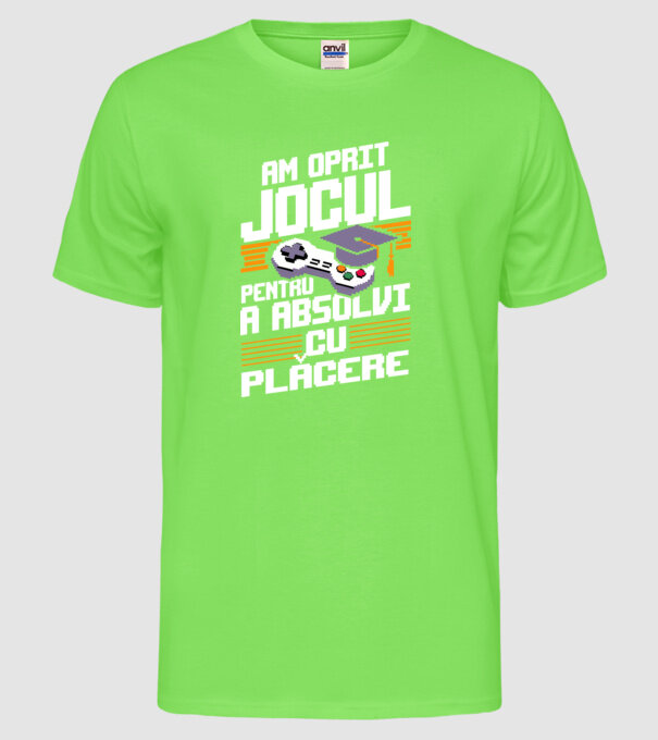 Am oprit jocul absolvent negru model verde neon pe tricou