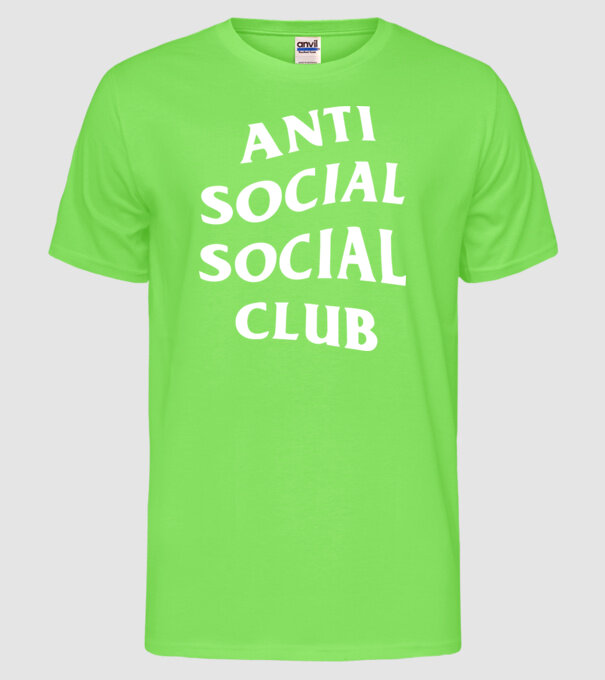 Anti social social club model verde neon pe tricou