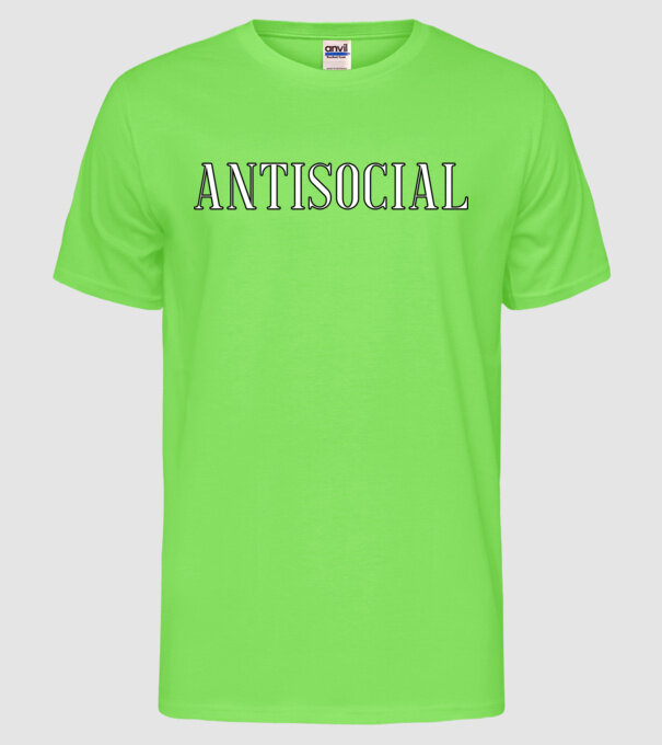 Antisocial model verde neon pe tricou
