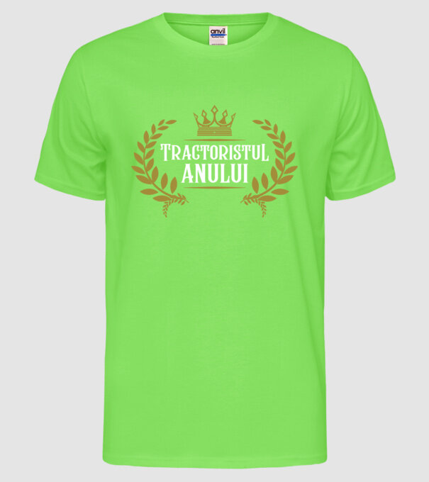 Tractoristul anului model verde neon pe tricou