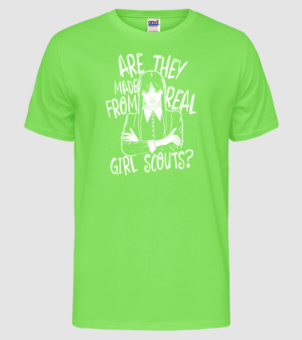 Are the made from real girl scouts model verde neon pe tricou