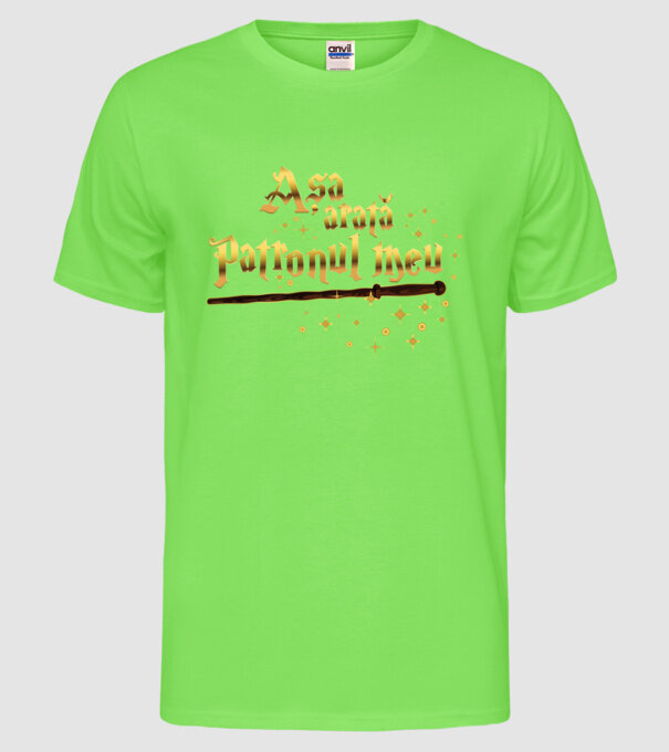 Așa arată patronul meu model verde neon pe tricou