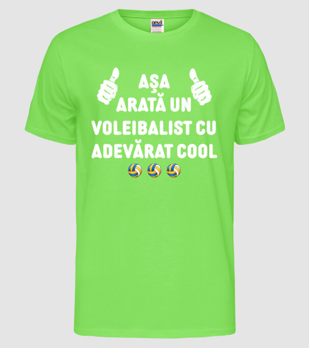 Așa arată un voleibalist cu adevărat cool model verde neon pe tricou